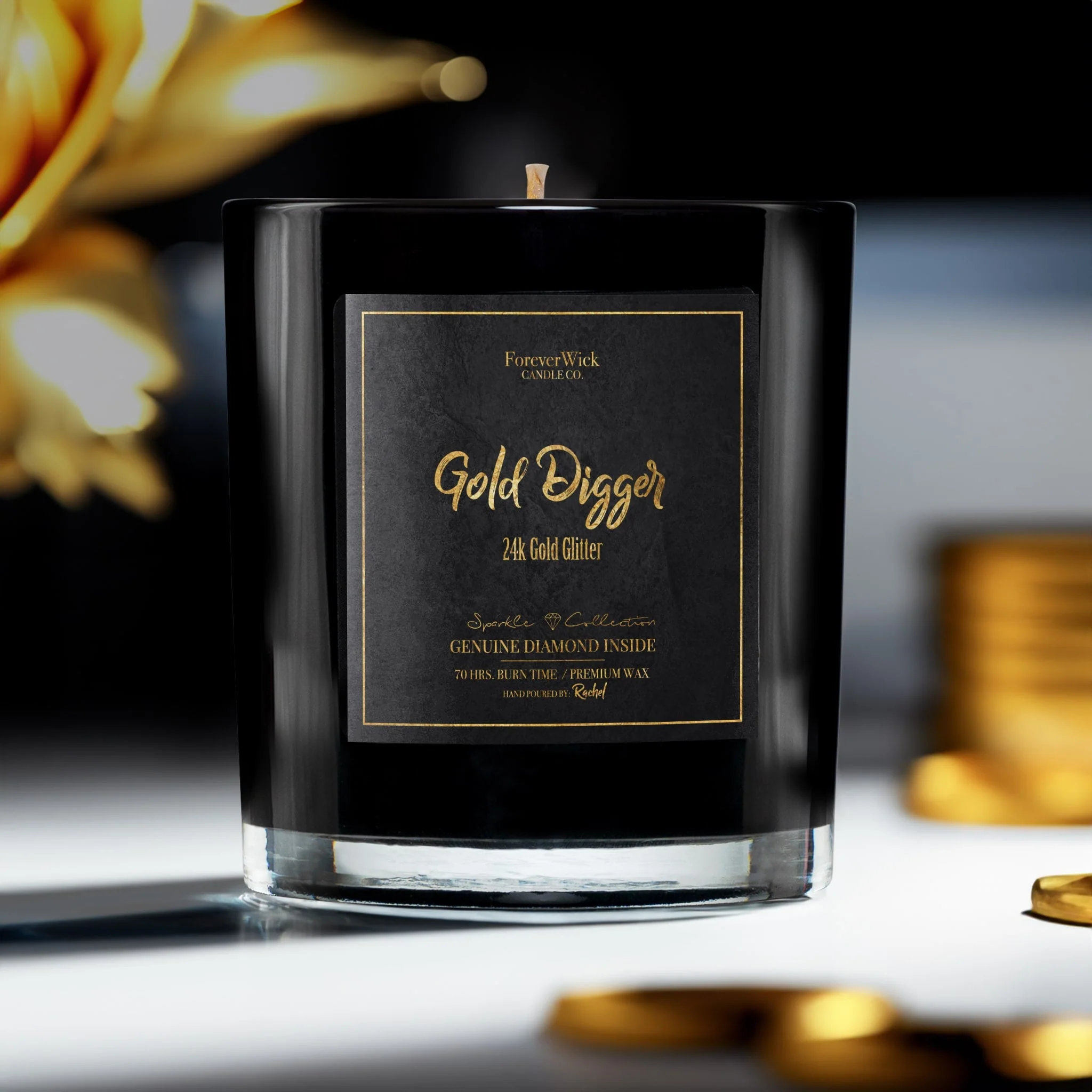 24K Gold Digger Diamond Candle - Image 11