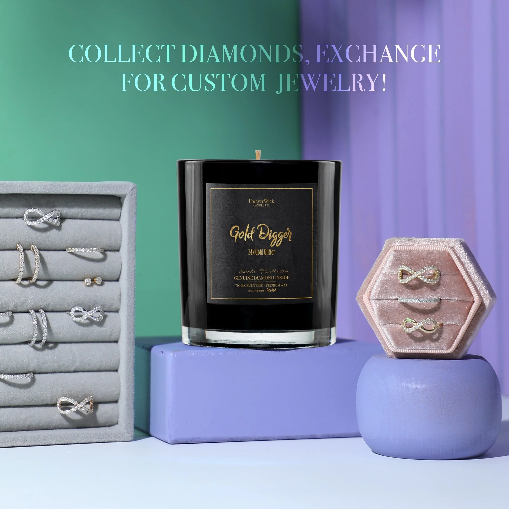 24K Gold Digger Diamond Candle - Image 6