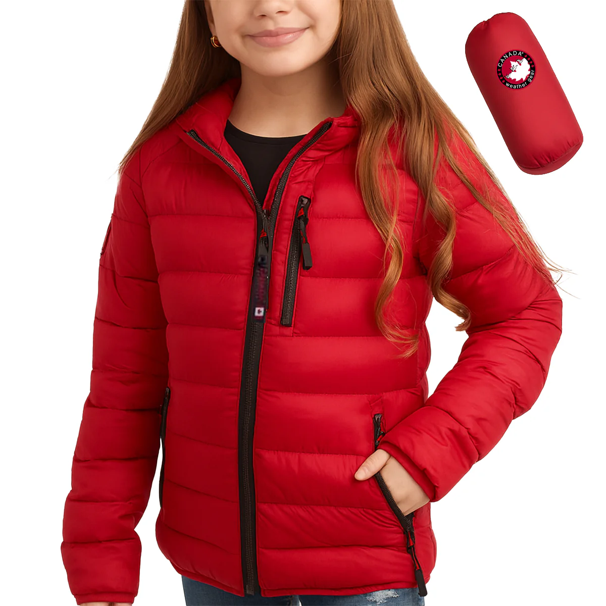 Canada Weather Gear Girl's Packable Jacket - Image 3