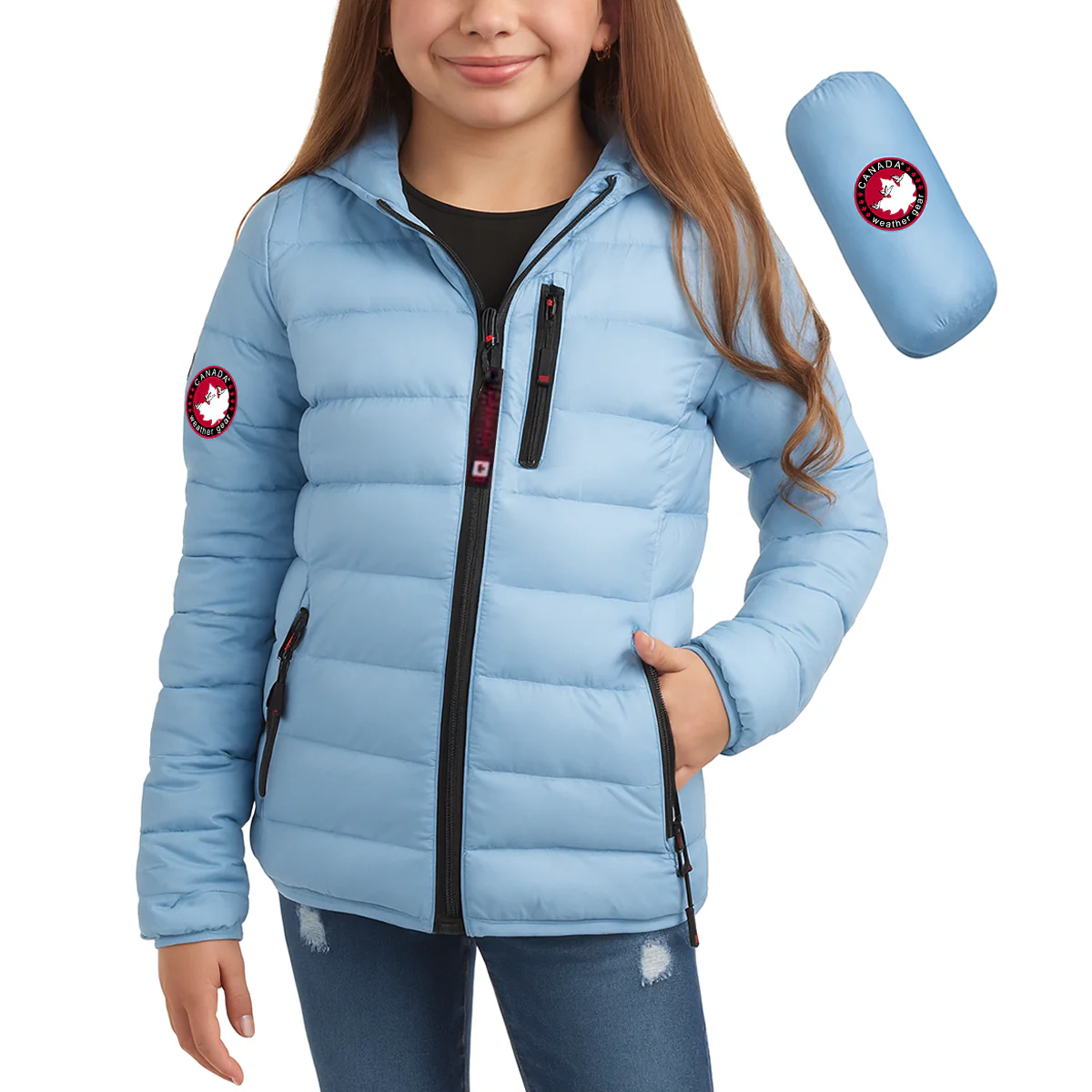 Canada Weather Gear Girl's Packable Jacket - Image 4
