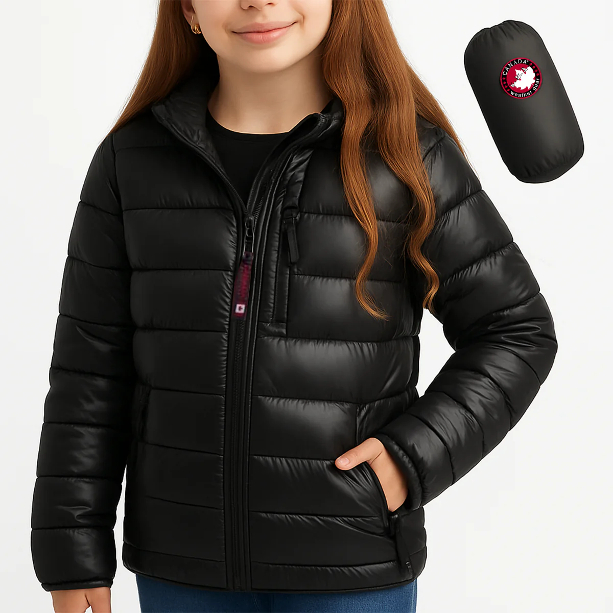 Canada Weather Gear Girl's Packable Jacket - Image 6