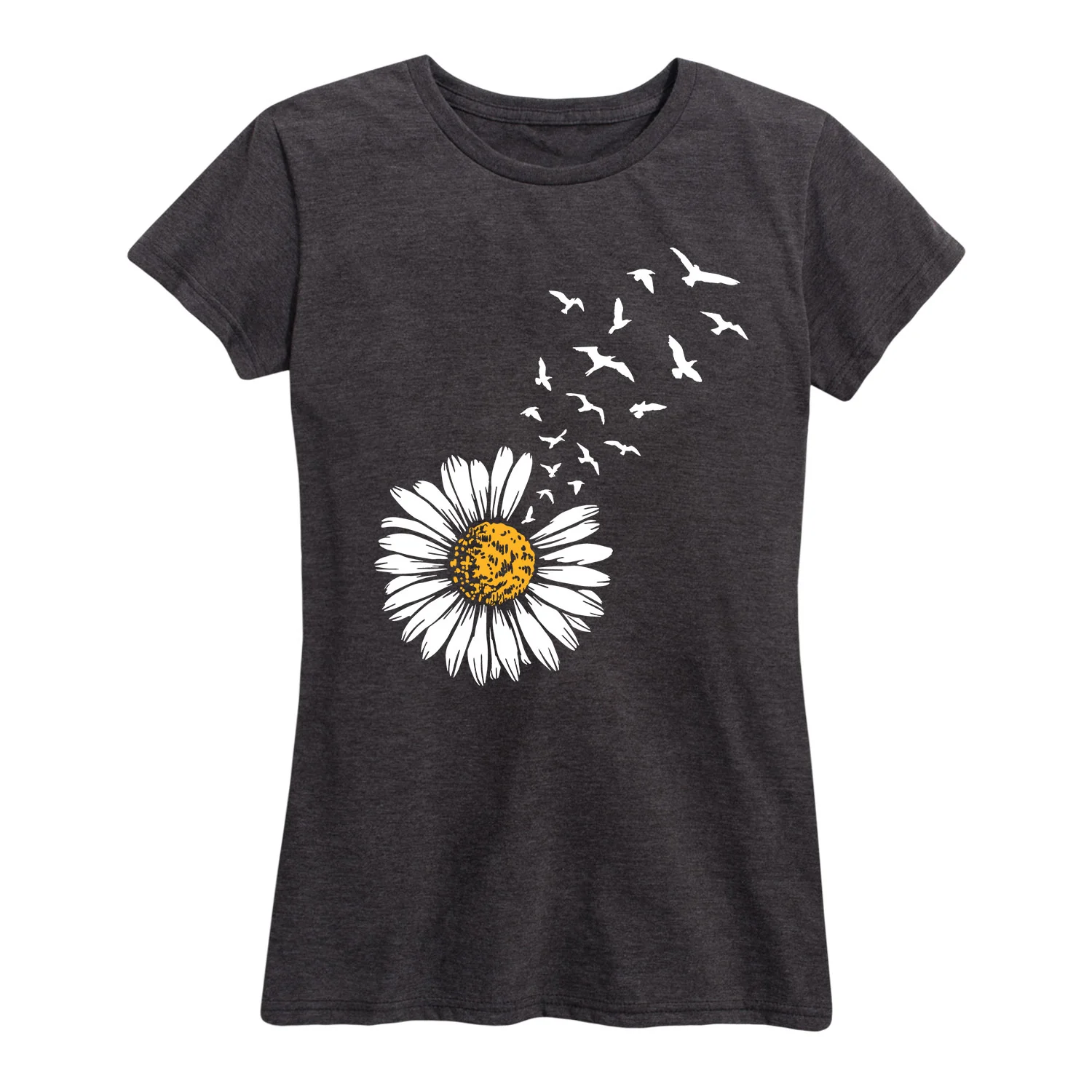 Instant Message - Daisy Turning to Birds - Women's Short Sleeve Graphic T-shirt - Image 3