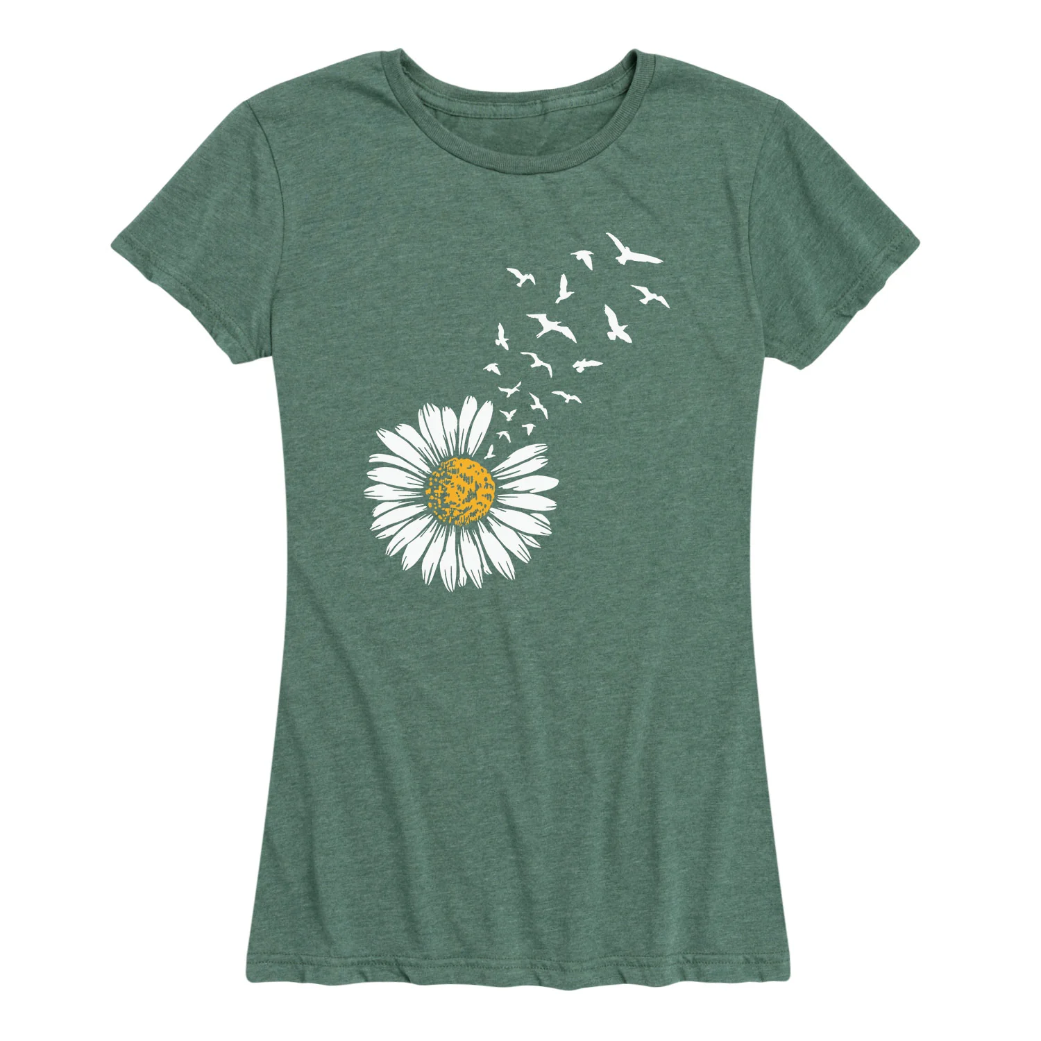 Instant Message - Daisy Turning to Birds - Women's Short Sleeve Graphic T-shirt - Image 4