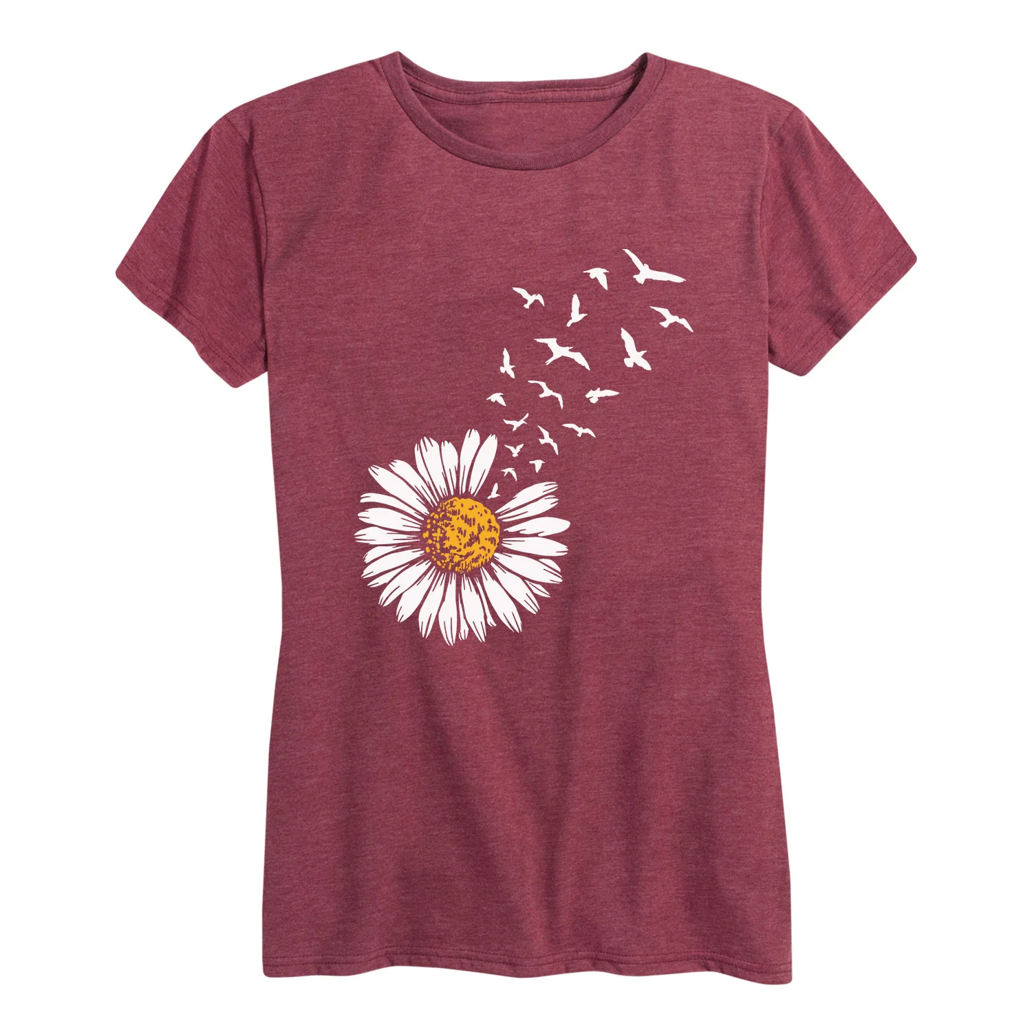 Instant Message - Daisy Turning to Birds - Women's Short Sleeve Graphic T-shirt - Image 5