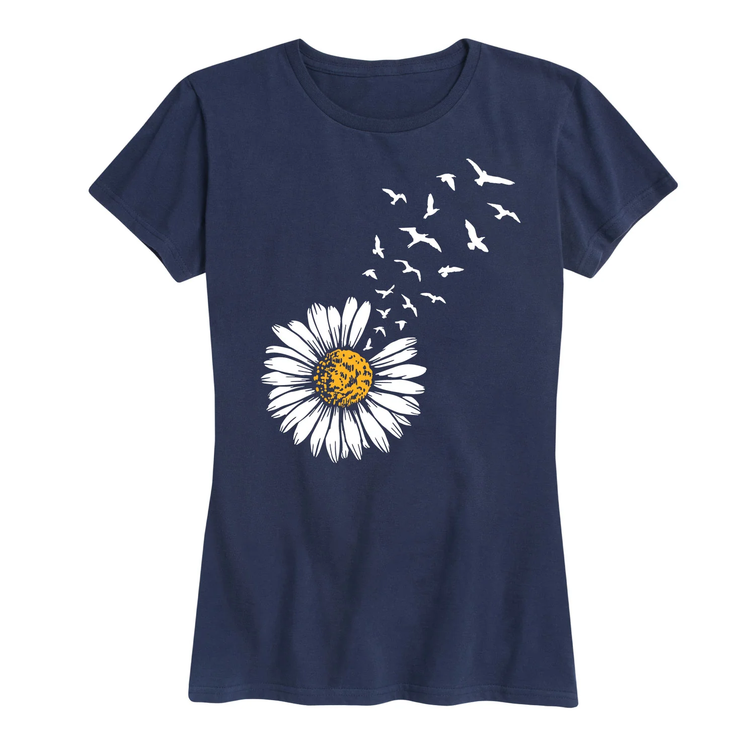 Instant Message - Daisy Turning to Birds - Women's Short Sleeve Graphic T-shirt - Image 6