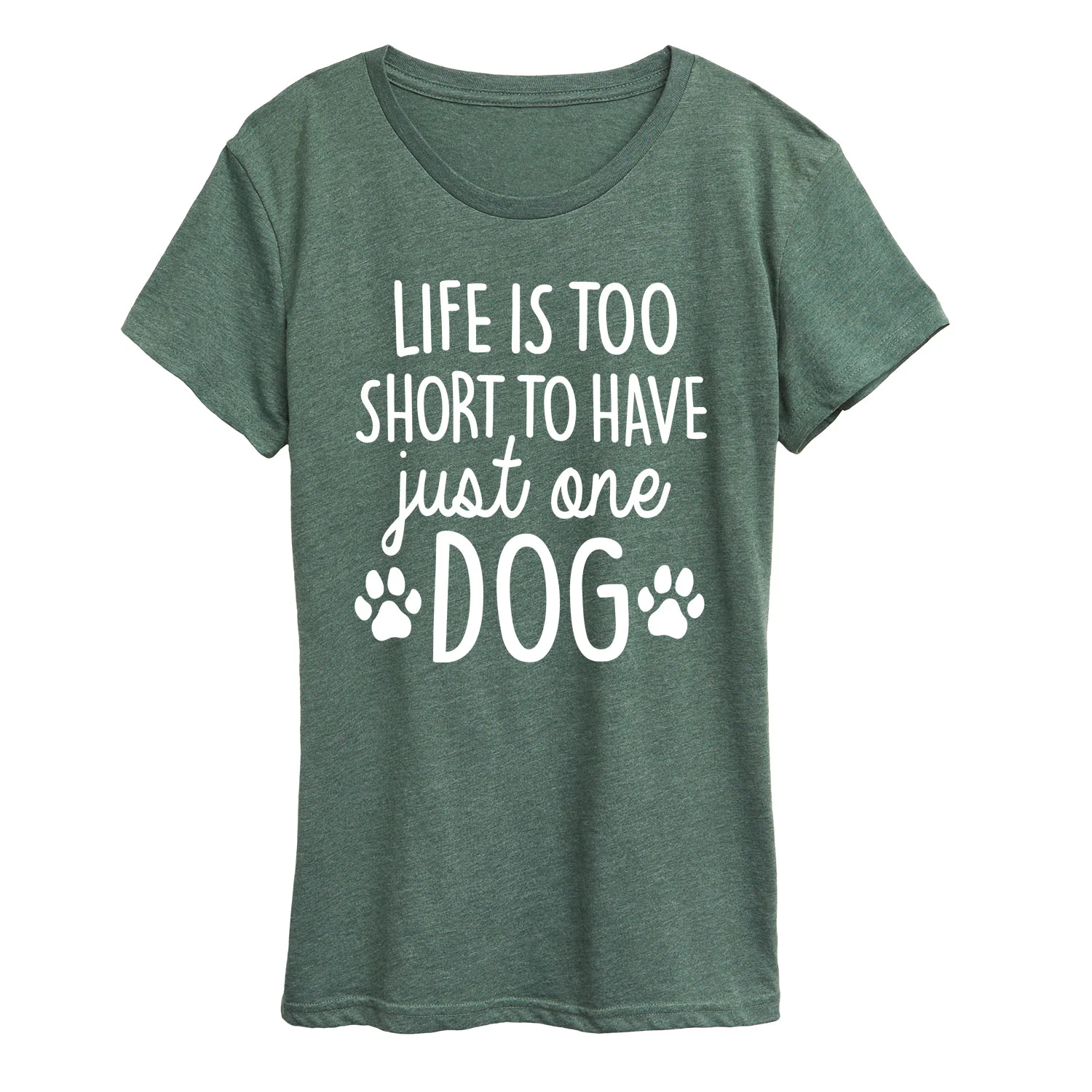 Instant Message - Life Too Short Just One Dog- Women's Short Sleeve Graphic T-Shirt - Image 4