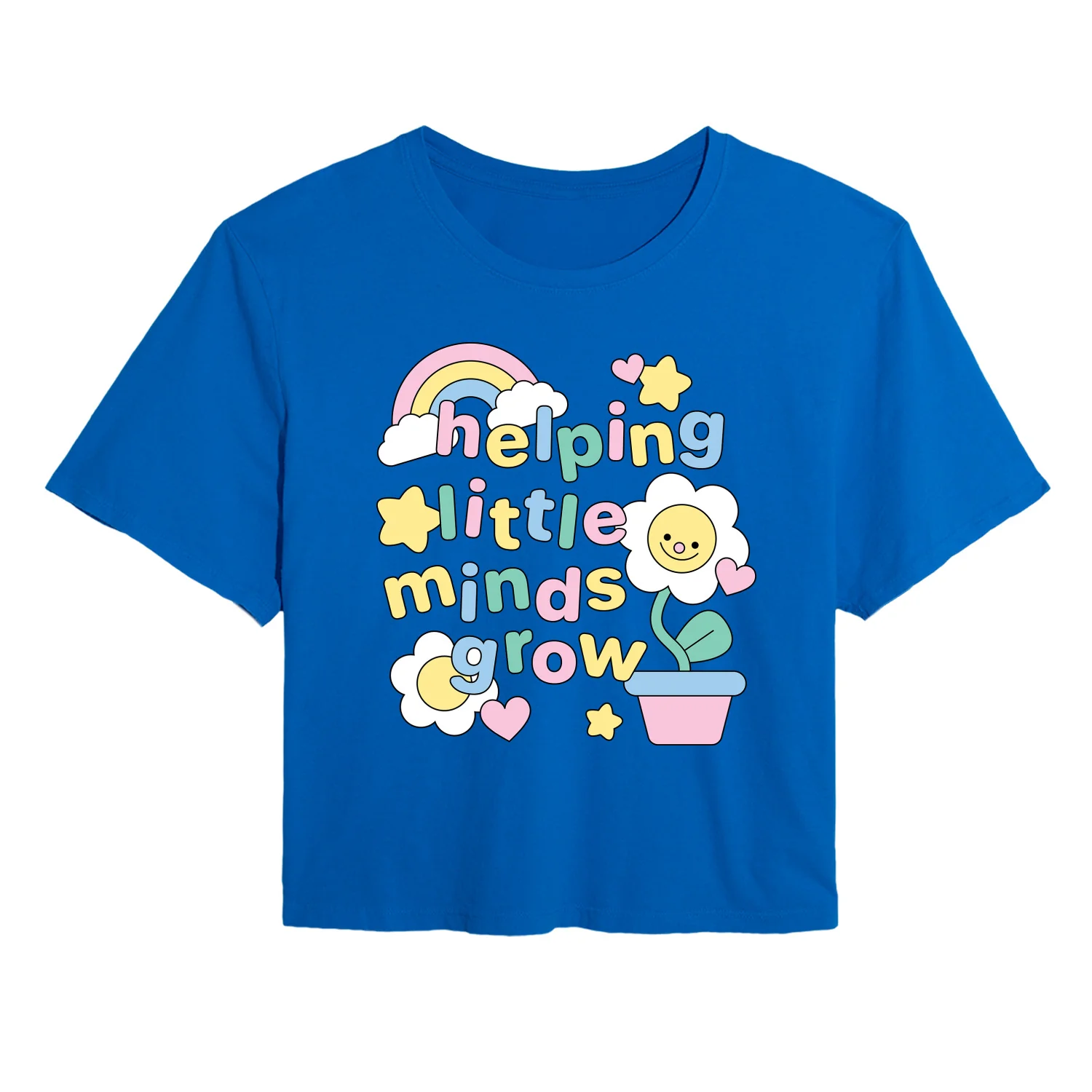 Instant Message - Helping Little Minds Grow - Juniors Cropped Graphic T-Shirt - Image 3