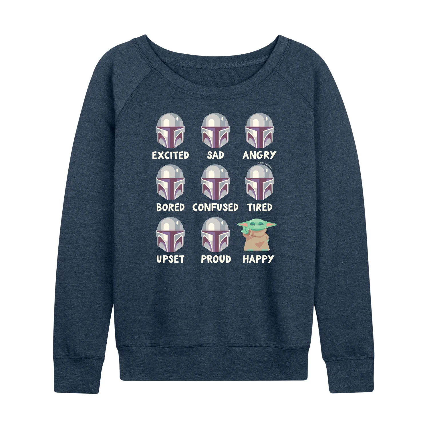 Star Wars - The Mandalorian Mandalorian Moods - Wo Men's French Terry Long Sleeve Pullover - Image 3