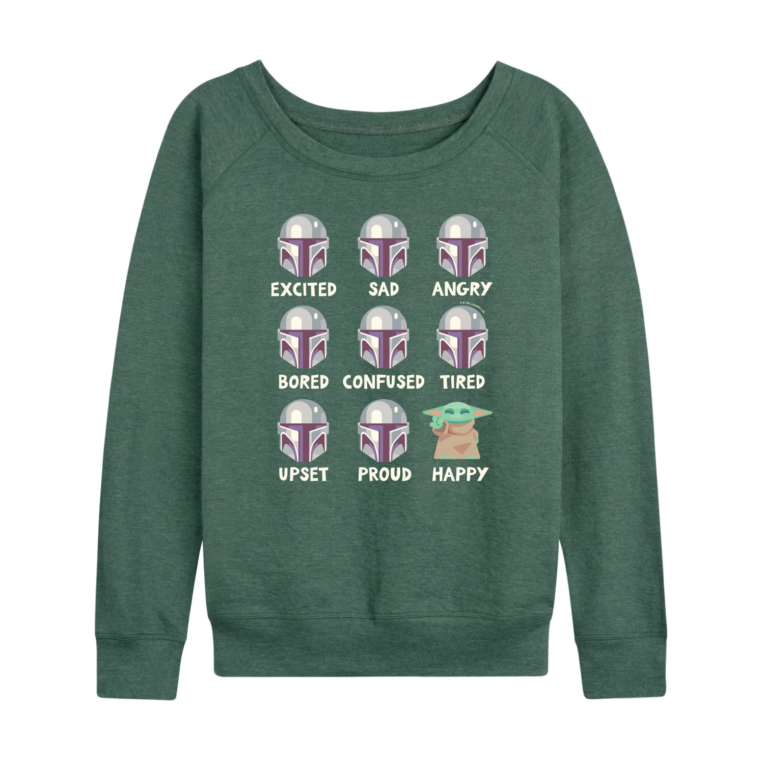 Star Wars - The Mandalorian Mandalorian Moods - Wo Men's French Terry Long Sleeve Pullover - Image 4