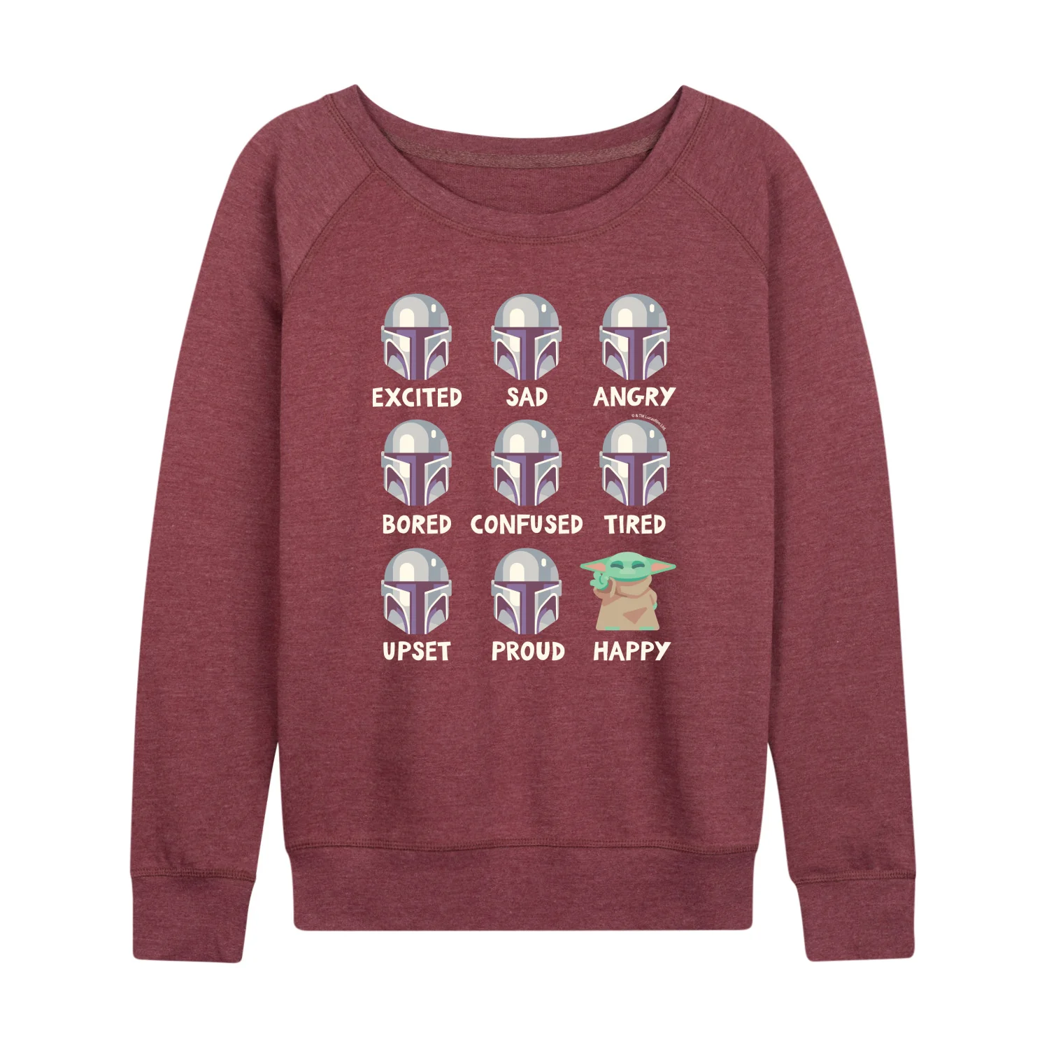 Star Wars - The Mandalorian Mandalorian Moods - Wo Men's French Terry Long Sleeve Pullover - Image 5