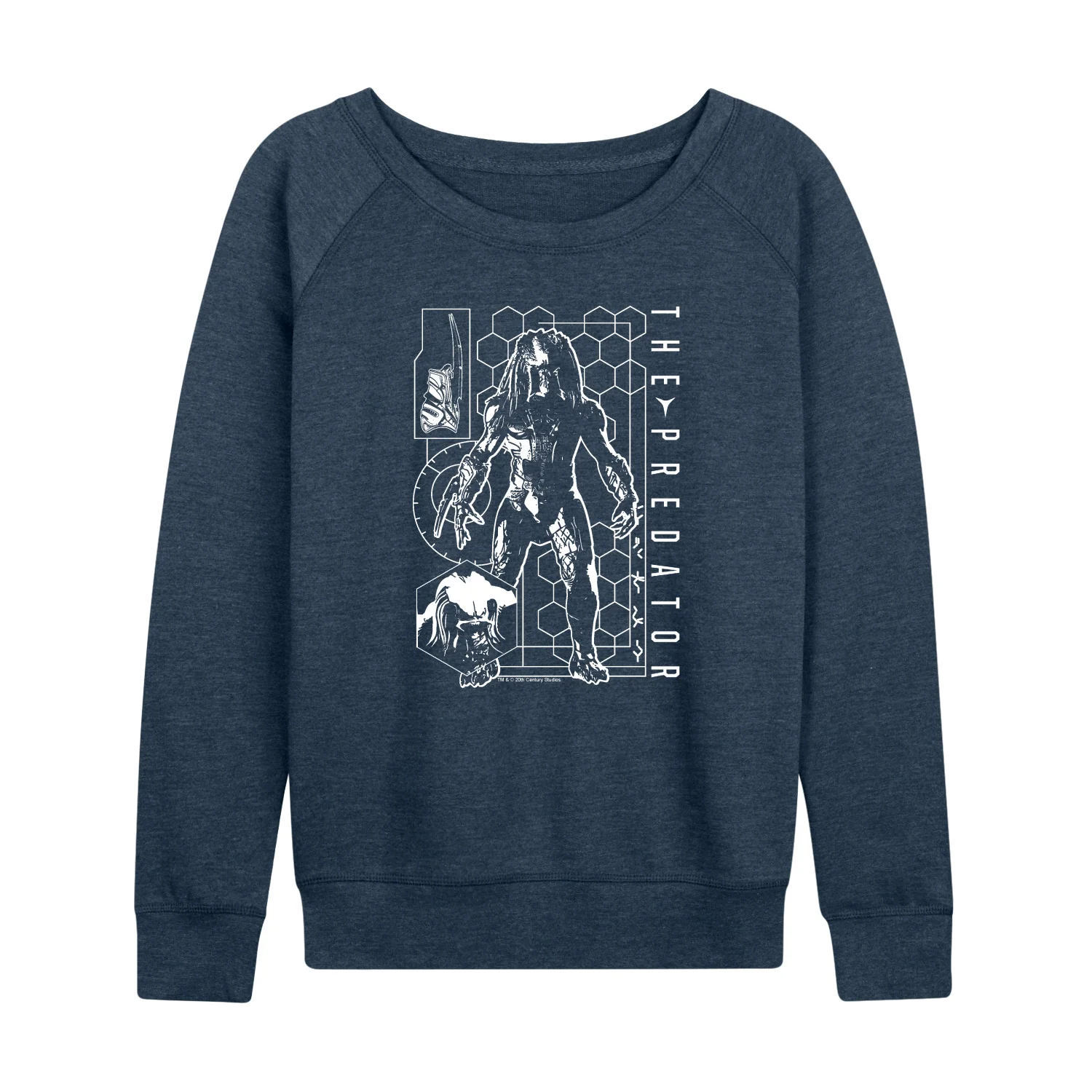 The Predator - Digital Alien Diagram - Women's French Terry Long Sleeve Shirt - Image 3