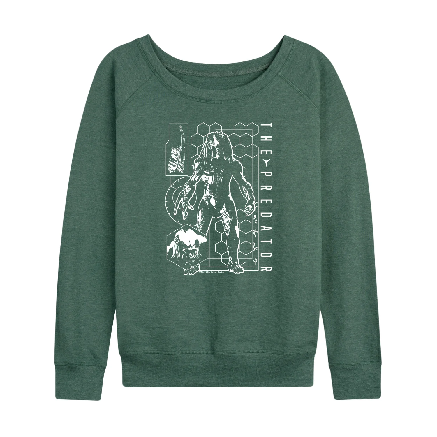 The Predator - Digital Alien Diagram - Women's French Terry Long Sleeve Shirt - Image 4