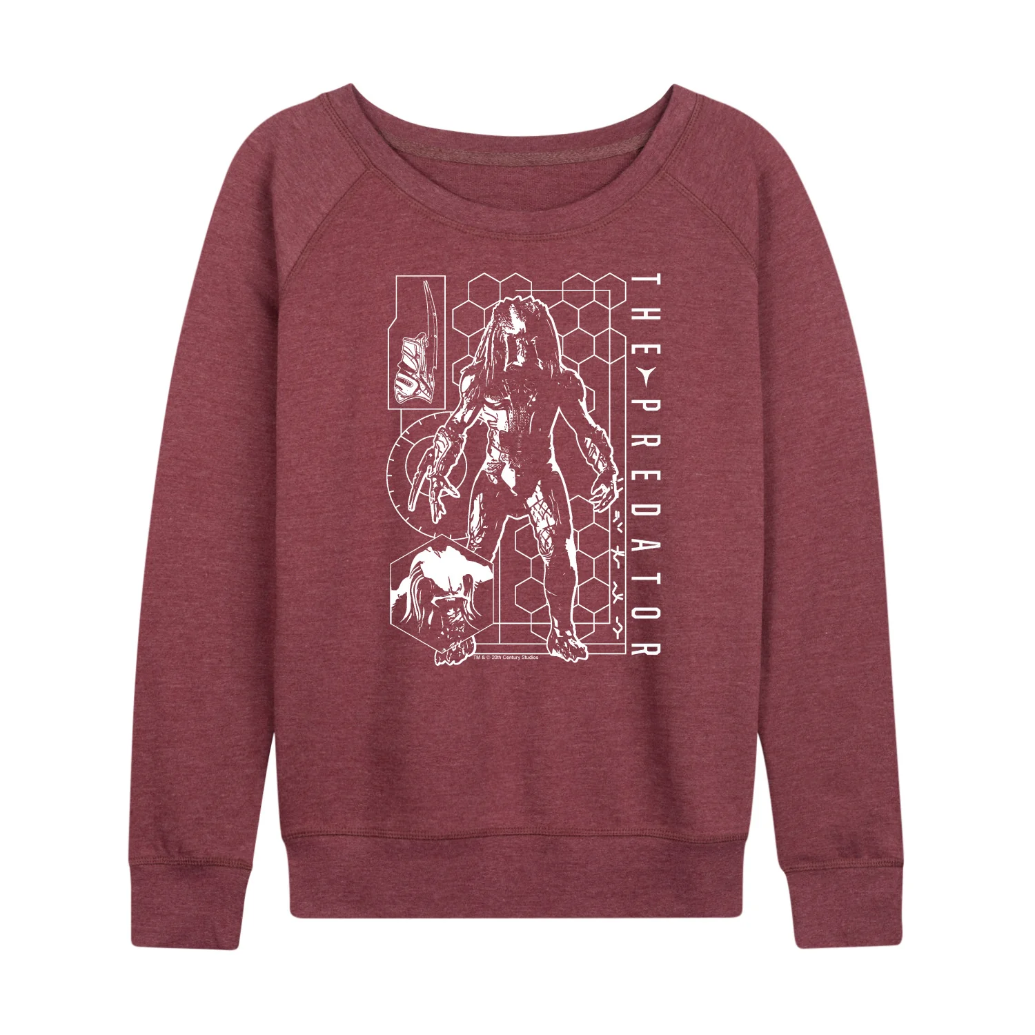 The Predator - Digital Alien Diagram - Women's French Terry Long Sleeve Shirt - Image 5