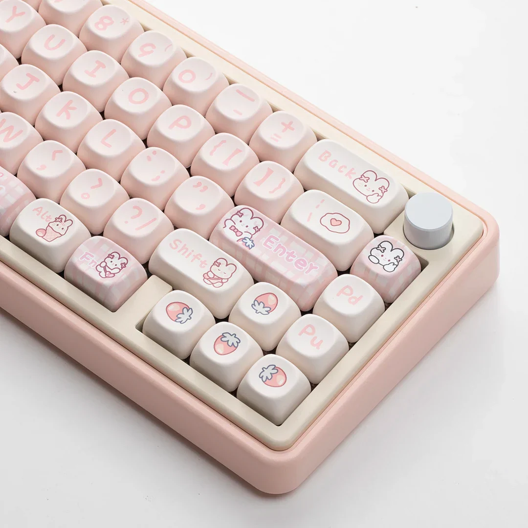 Kore Kawaii Strawberry Bunny Keyboard Keycaps - Image 2