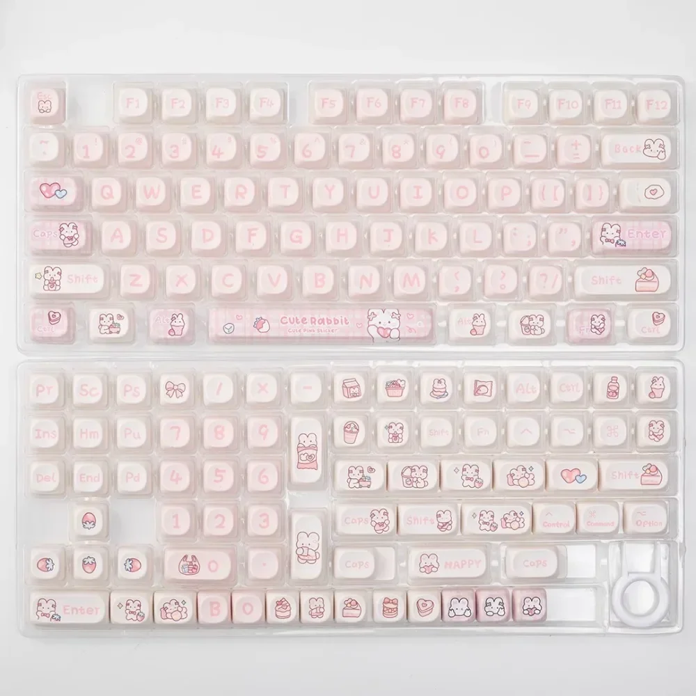Kore Kawaii Strawberry Bunny Keyboard Keycaps - Image 5